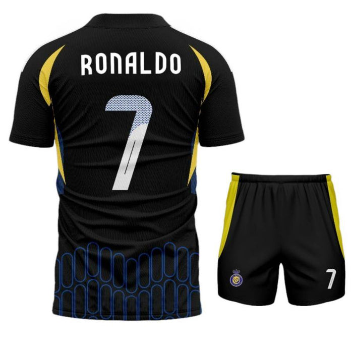 Ronaldo Al Nassr Kinder-Auswärtstrikot 2024–2025, Schwarz