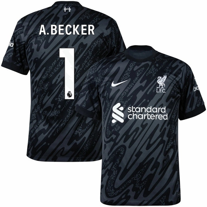 Liverpool A.Becker Heim-Torwarttrikot für Herren 2024–2025, Schwarz 